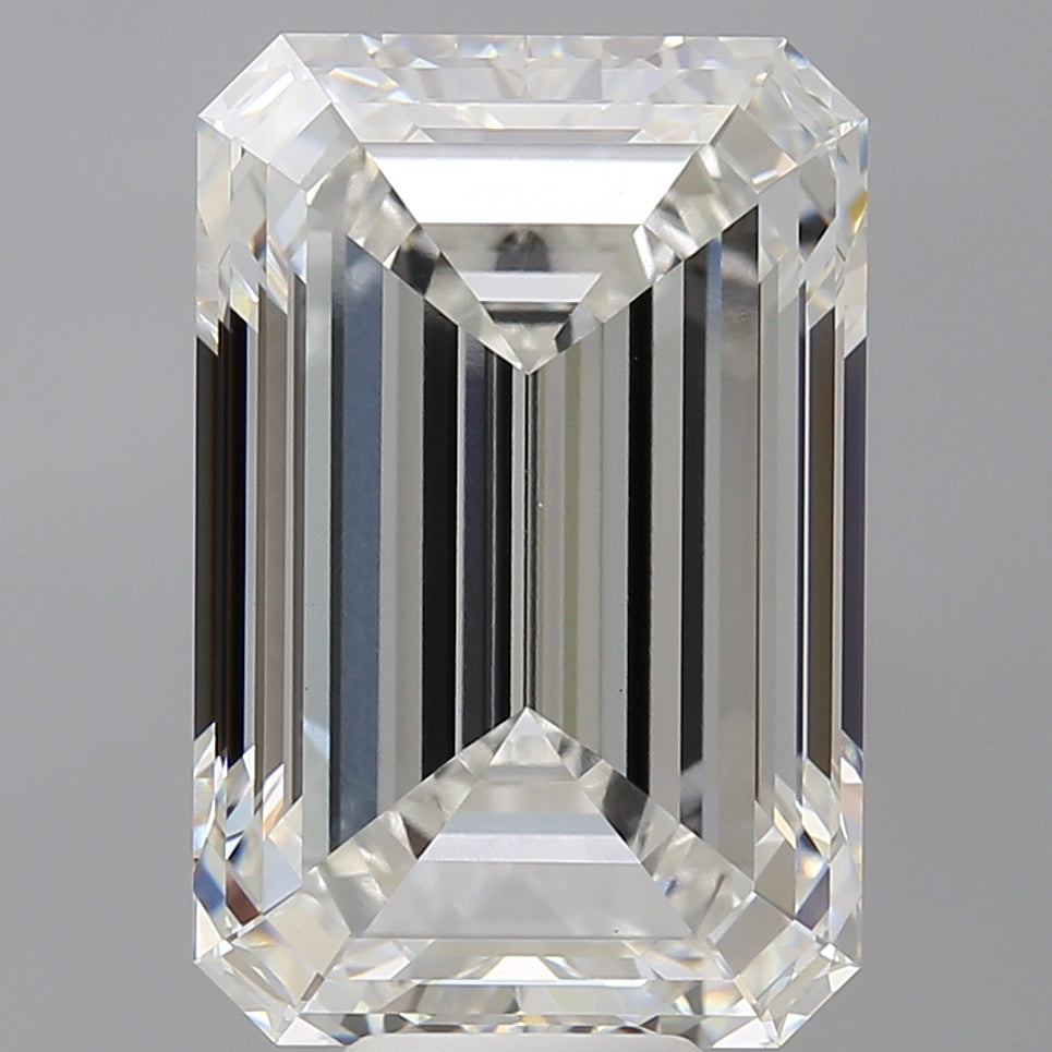 12.59 Carat Emerald Shaped, Ideal Cut, F Color, VVS2 Clarity, IGI Certified Lab Grown Diamond
