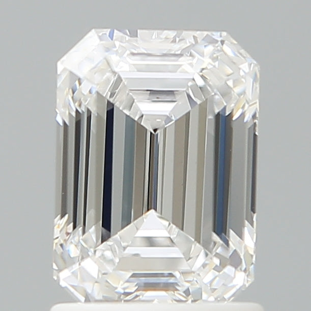 1.59 Carat Emerald Shaped, Ideal Cut, D Color, VVS2 Clarity, IGI Certified Lab Grown Diamond