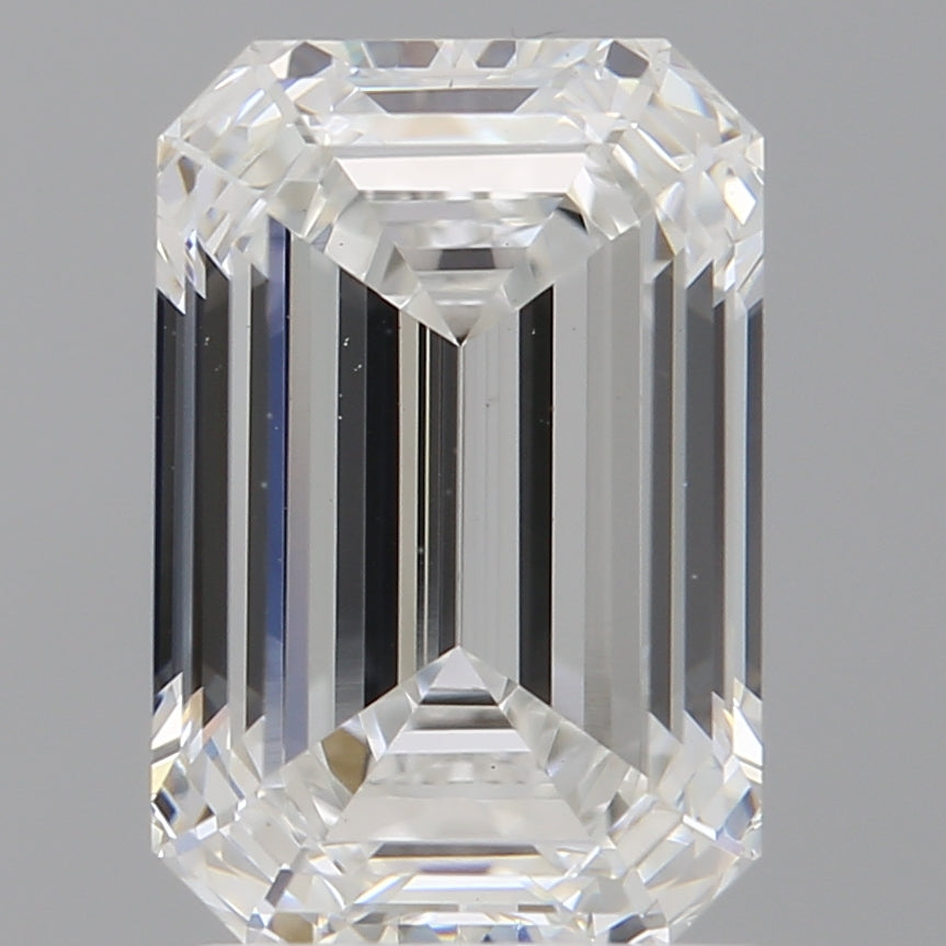 2.11 Carat Emerald Shaped, Ideal Cut, E Color, VVS2 Clarity, IGI Certified Lab Grown Diamond