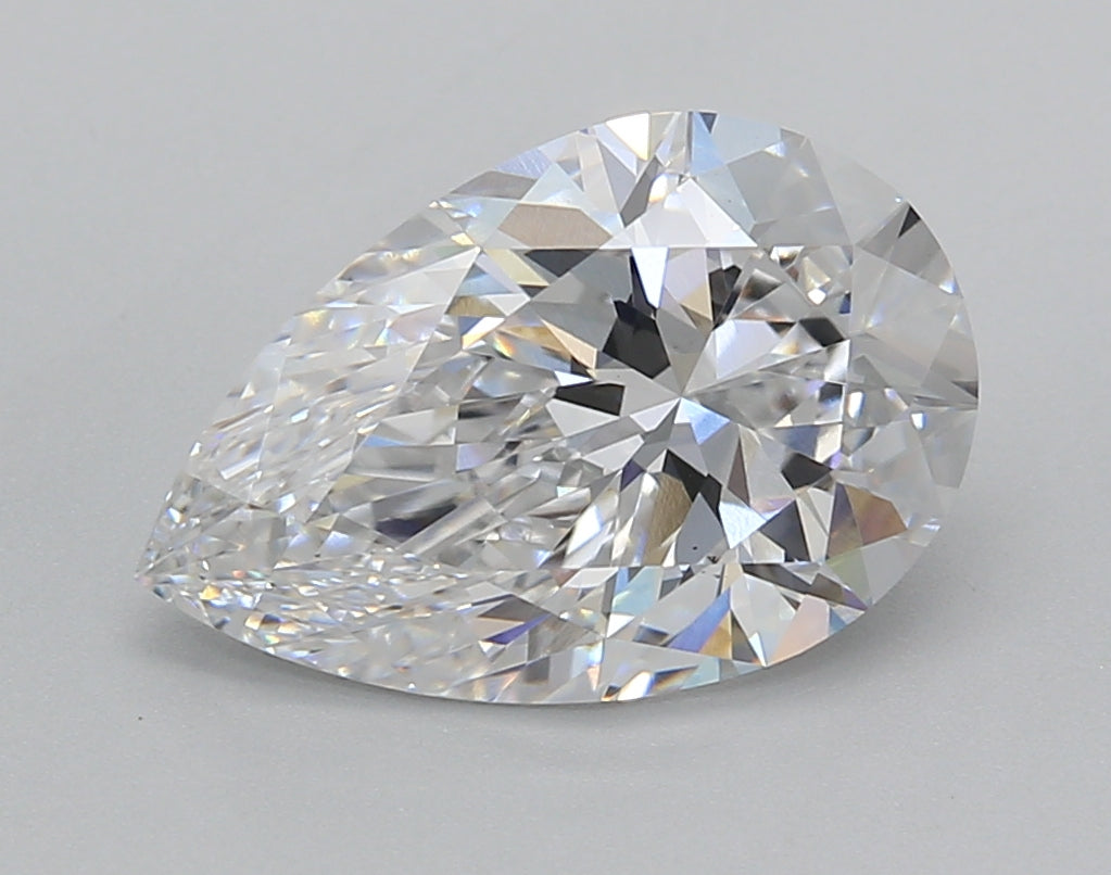 3.01 Carat Pear Shaped, Excellent Cut, D Color, VS1 Clarity, IGI Certified Lab Grown Diamond