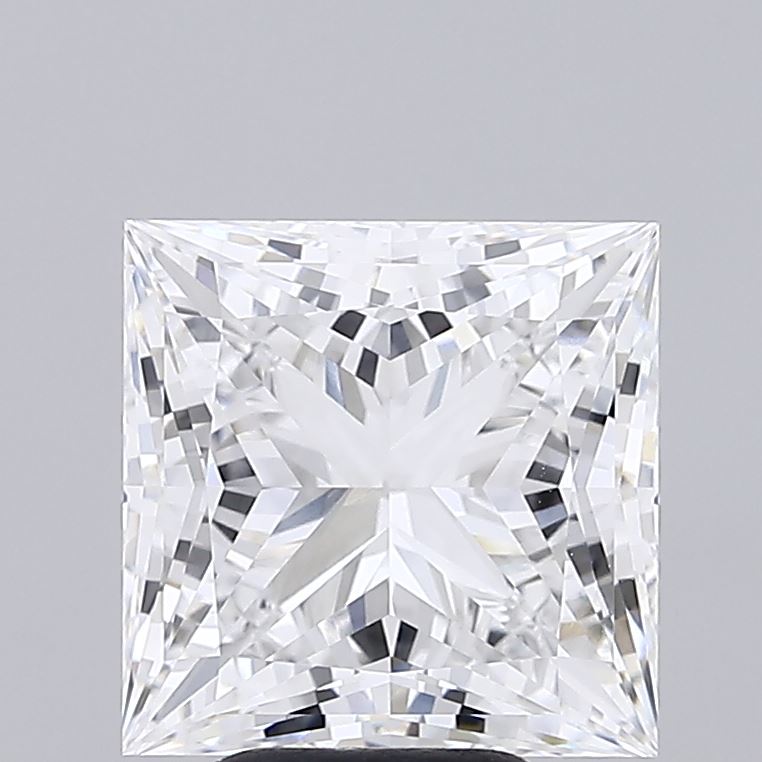 5.52 Carat Princess Shaped, Ideal Cut, E Color, VVS2 Clarity, IGI Certified Lab Grown Diamond