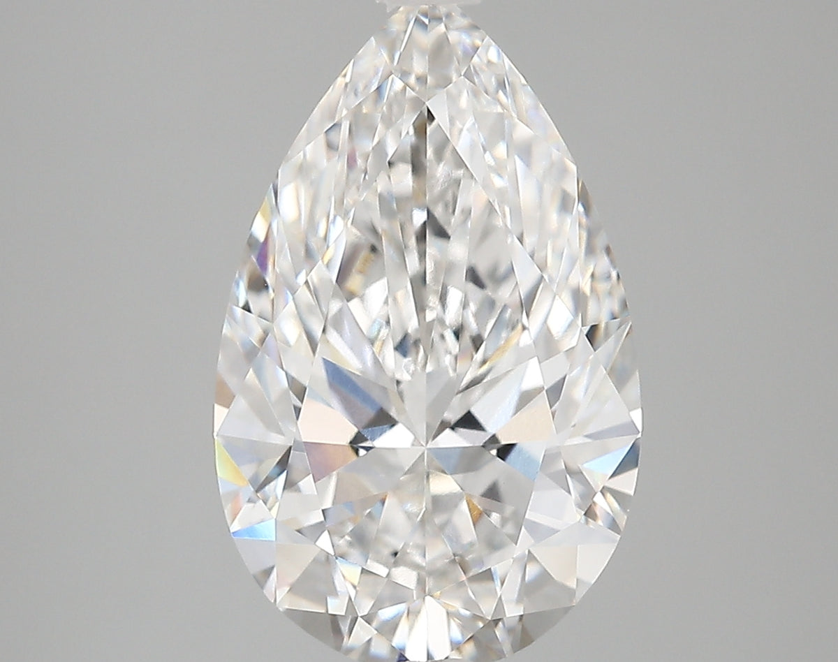 5.11 Carat Pear Shaped, Very Good Cut, F Color, VVS2 Clarity, IGI Certified Lab Grown Diamond