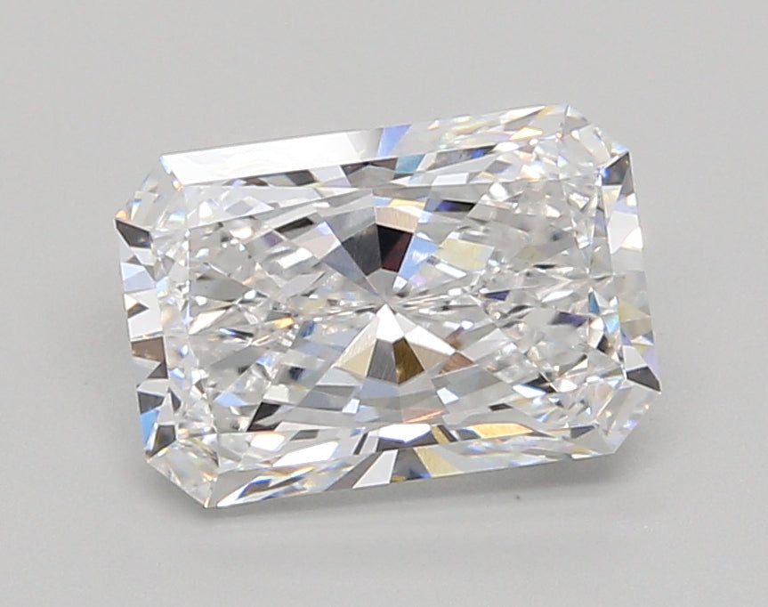 2.55 Carat Radiant Shaped, Ideal Cut, D Color, VVS2 Clarity, IGI Certified Lab Grown Diamond