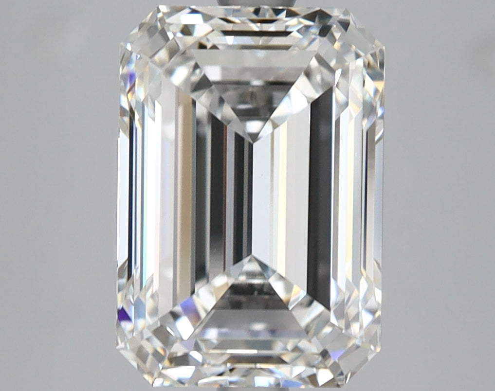 5.09 Carat Emerald Shaped, Ideal Cut, E Color, VVS2 Clarity, IGI Certified Lab Grown Diamond