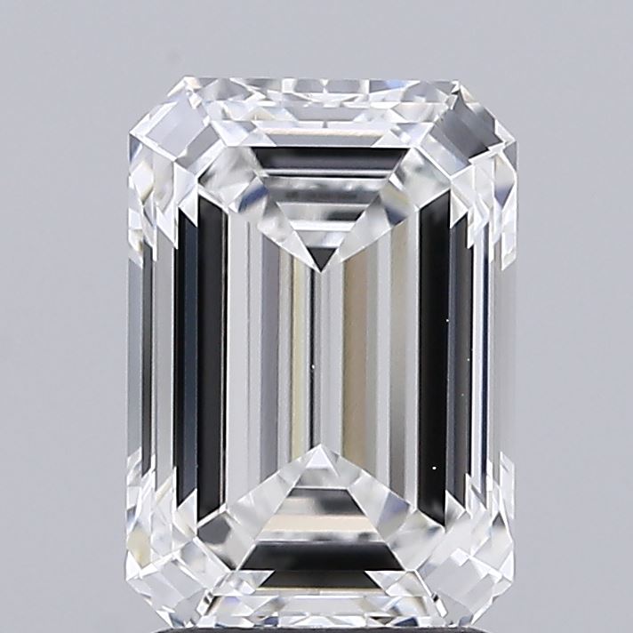 2.25 Carat Emerald Shaped, Ideal Cut, E Color, VVS2 Clarity, IGI Certified Lab Grown Diamond
