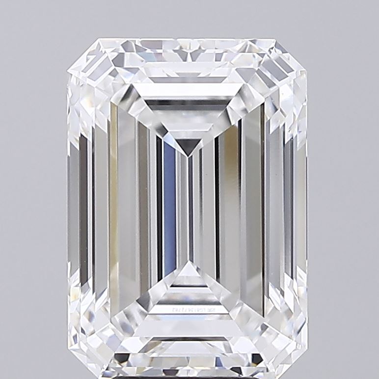 6.16 Carat Emerald Shaped, Ideal Cut, E Color, VVS2 Clarity, IGI Certified Lab Grown Diamond