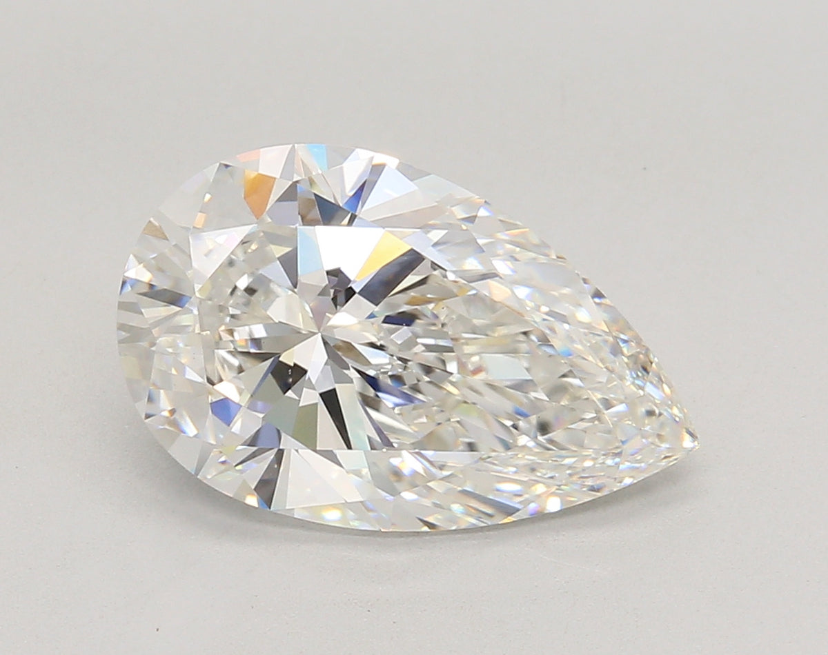 4.51 Carat Pear Shaped, Ideal Cut, F Color, VS1 Clarity, IGI Certified Lab Grown Diamond