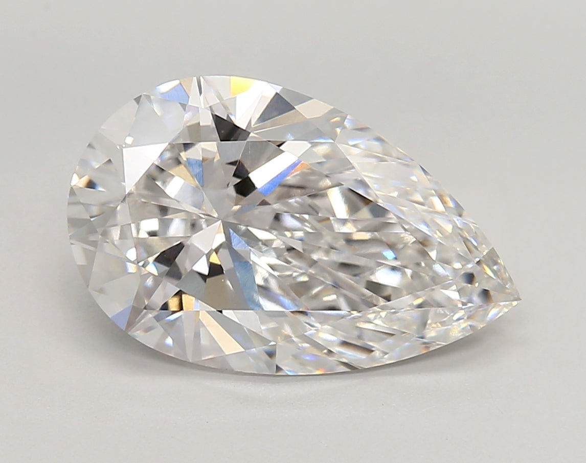 4.27 Carat Pear Shaped, Very Good Cut, E Color, VVS2 Clarity, IGI Certified Lab Grown Diamond
