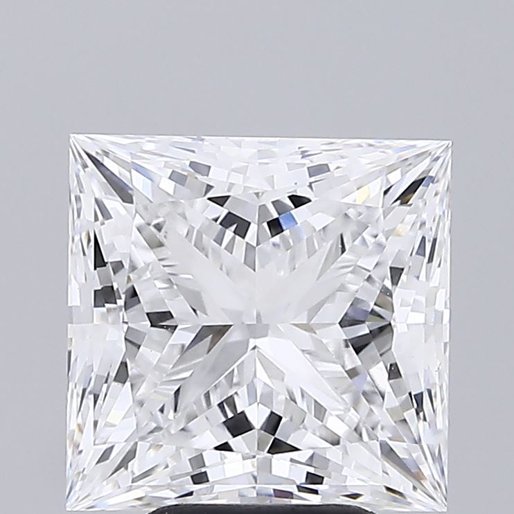 5.27 Carat Princess Shaped, Ideal Cut, E Color, VVS2 Clarity, IGI Certified Lab Grown Diamond