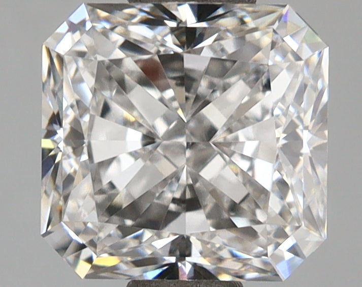 1.85 Carat Radiant Shaped, Ideal Cut, F Color, VVS2 Clarity, IGI Certified Lab Grown Diamond