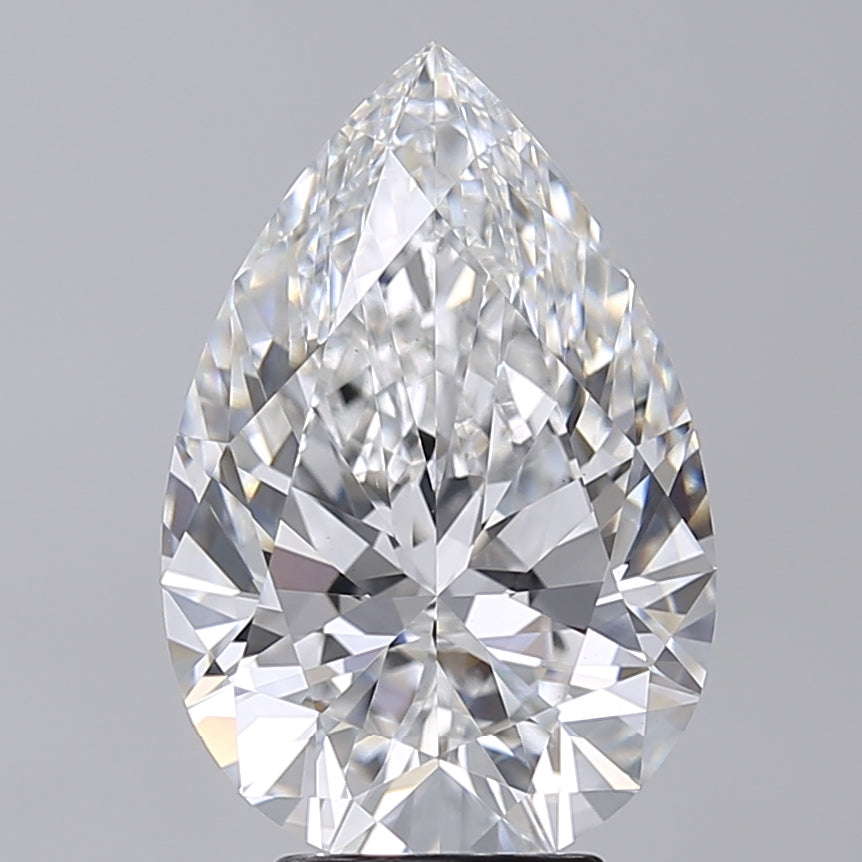 5.00 Carat Pear Shaped, Excellent Cut, E Color, VVS2 Clarity, IGI Certified Lab Grown Diamond