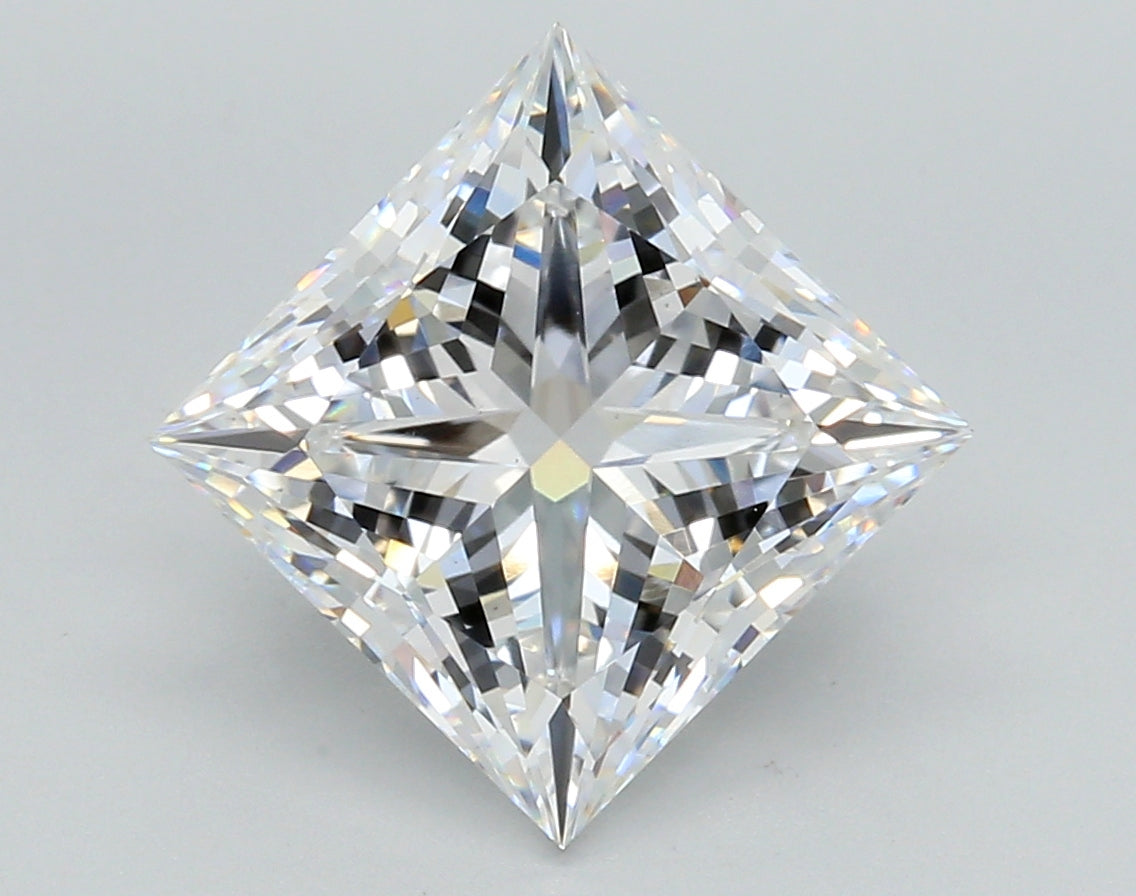4.51 Carat Princess Shaped, Ideal Cut, D Color, VS1 Clarity, IGI Certified Lab Grown Diamond