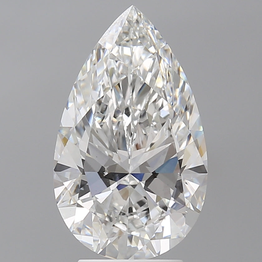 4.04 Carat Pear Shaped, Ideal Cut, F Color, VS1 Clarity, IGI Certified Lab Grown Diamond