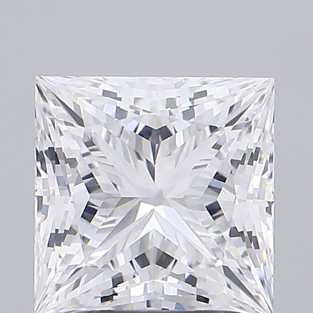 2.06 Carat Princess Shaped, Ideal Cut, D Color, VVS2 Clarity, IGI Certified Lab Grown Diamond