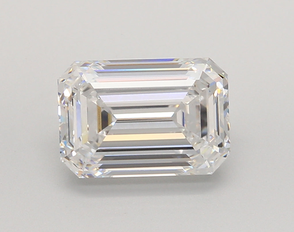 3.01 Carat Emerald Shaped, Ideal Cut, D Color, VVS2 Clarity, IGI Certified Lab Grown Diamond