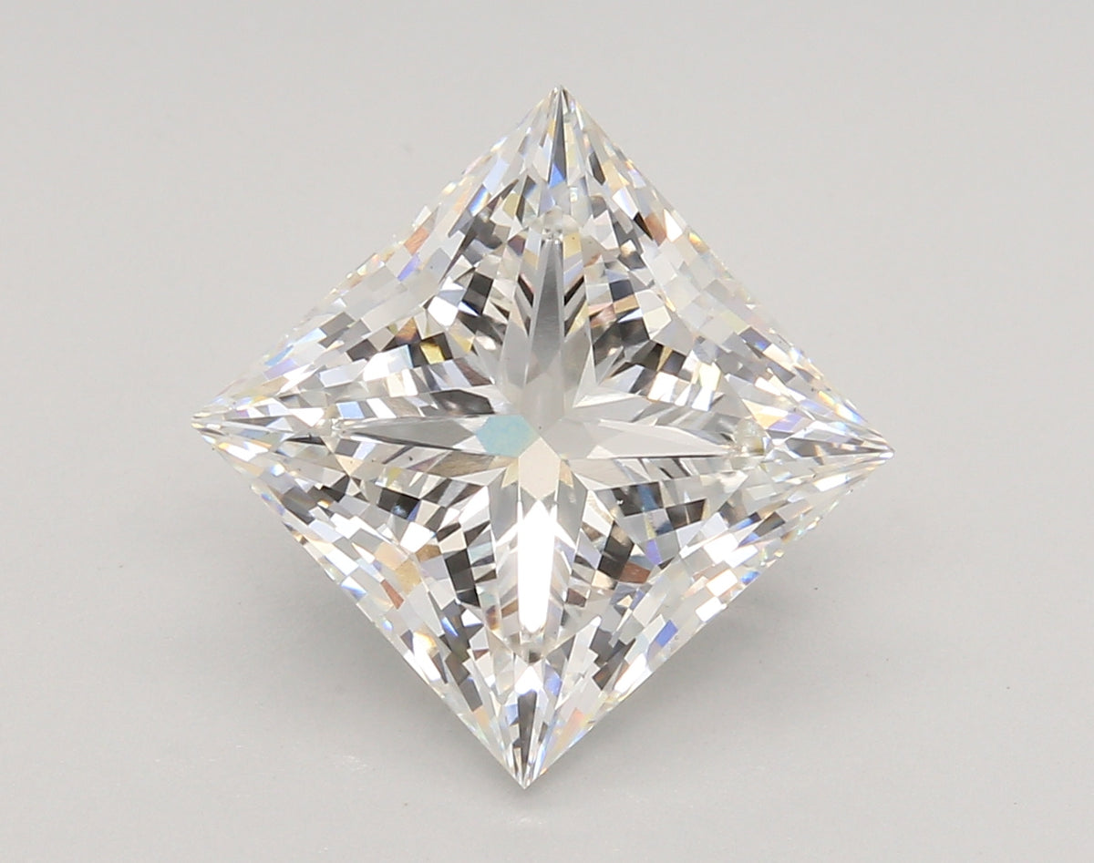 5.76 Carat Princess Shaped, Ideal Cut, F Color, VS1 Clarity, IGI Certified Lab Grown Diamond
