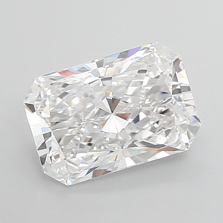 4.08 Carat Radiant Shaped, Ideal Cut, D Color, VVS2 Clarity, IGI Certified Lab Grown Diamond