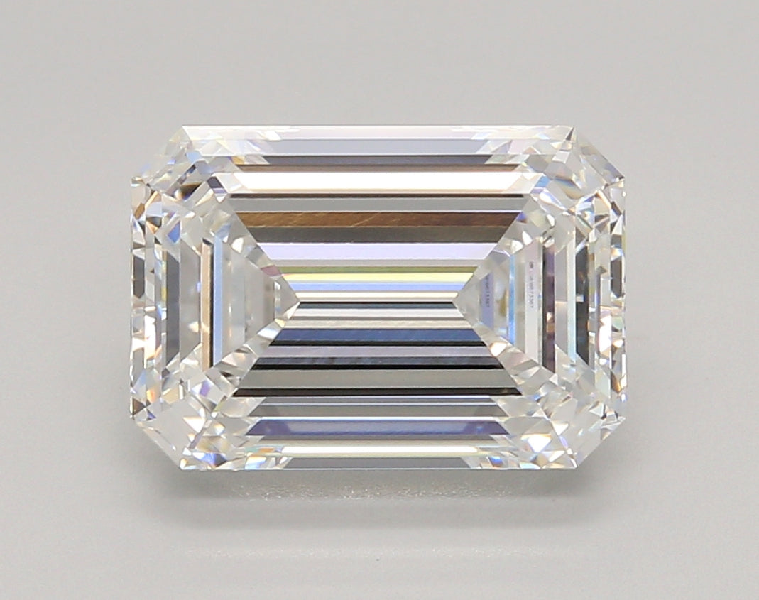 5.04 Carat Emerald Shaped, Ideal Cut, F Color, VVS1 Clarity, IGI Certified Lab Grown Diamond