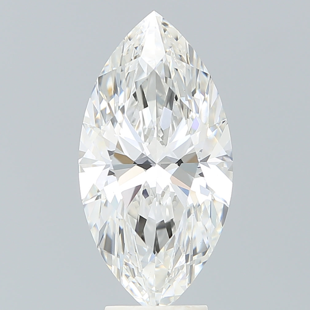 5.07 Carat Marquise Shaped, Ideal Cut, F Color, VVS2 Clarity, IGI Certified Lab Grown Diamond