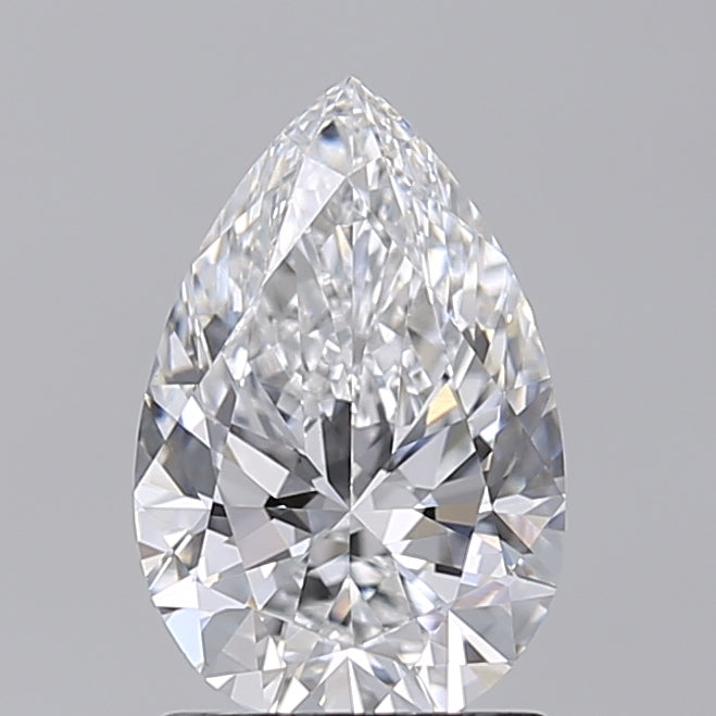 1.50 Carat Pear Shaped, Ideal Cut, D Color, VVS2 Clarity, IGI Certified Lab Grown Diamond