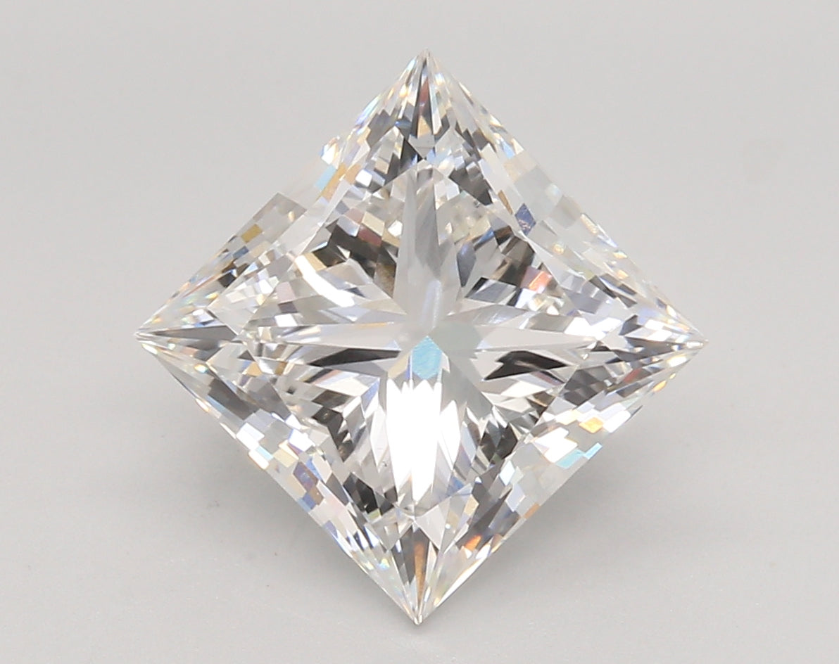 4.50 Carat Princess Shaped, Ideal Cut, F Color, VS1 Clarity, IGI Certified Lab Grown Diamond