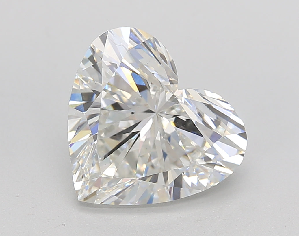 3.20 Carat Heart Shaped, Ideal Cut, H Color, VS1 Clarity, GIA Certified Lab Grown Diamond