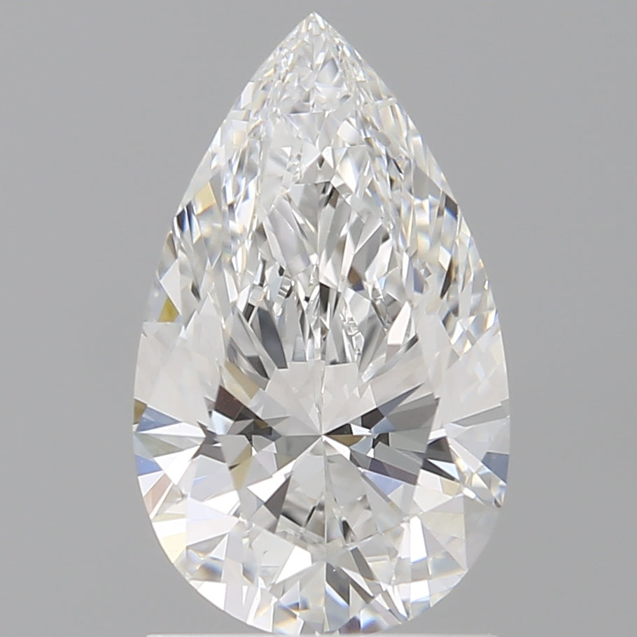 1.55 Carat Pear Shaped, Ideal Cut, E Color, VVS2 Clarity, IGI Certified Lab Grown Diamond