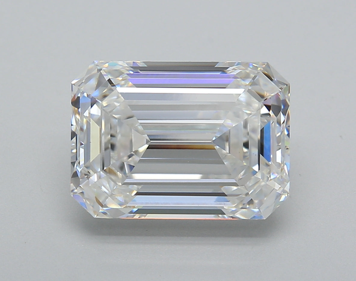 5.02 Carat Emerald Shaped, Excellent Cut, D Color, VVS2 Clarity, IGI Certified Lab Grown Diamond