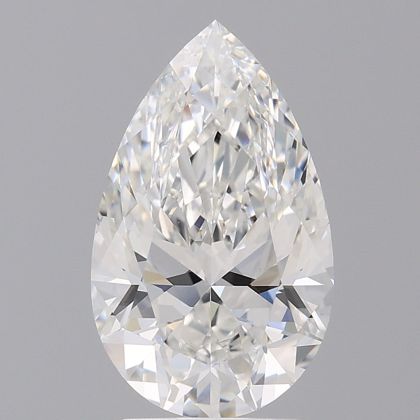 3.01 Carat Pear Shaped, Ideal Cut, F Color, VVS2 Clarity, IGI Certified Lab Grown Diamond