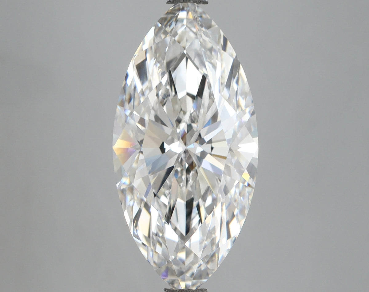 5.09 Carat Marquise Shaped, Ideal Cut, E Color, VVS2 Clarity, IGI Certified Lab Grown Diamond