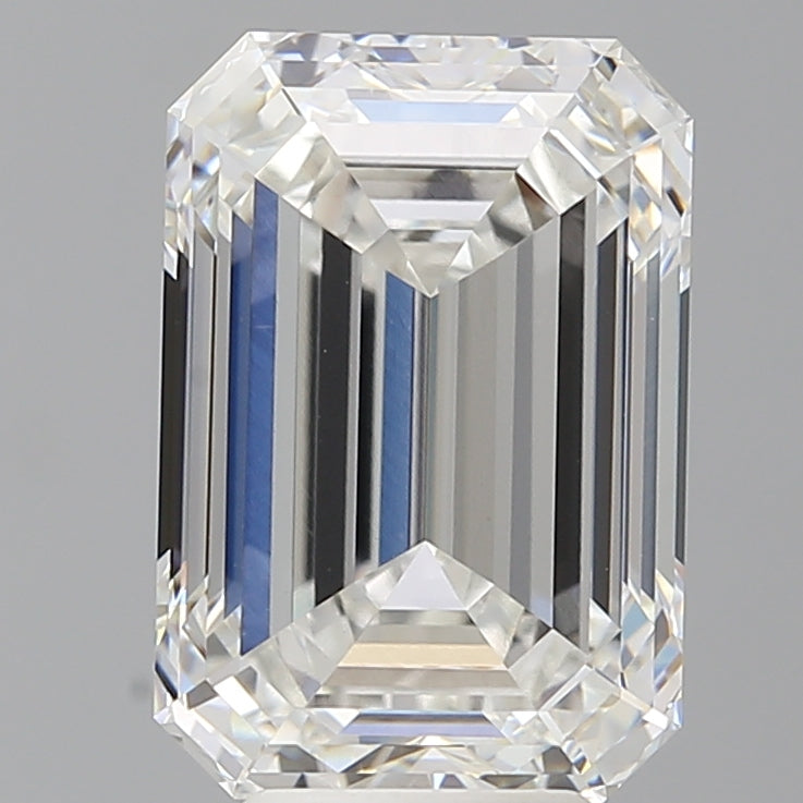 6.05 Carat Emerald Shaped, Ideal Cut, F Color, VVS2 Clarity, IGI Certified Lab Grown Diamond