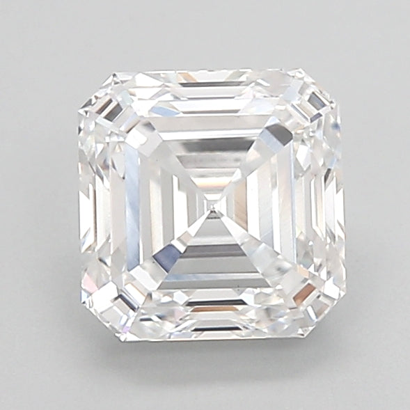 1.56 Carat Asscher Shaped, Very Good Cut, D Color, VVS2 Clarity, IGI Certified Lab Grown Diamond