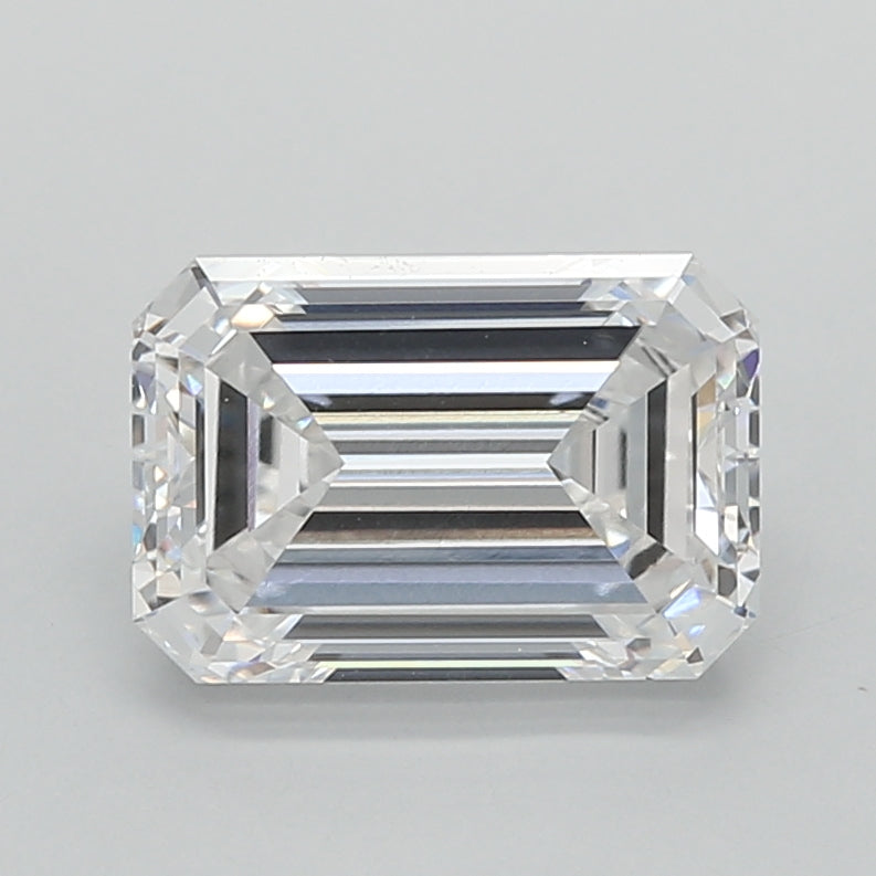 2.01 Carat Emerald Shaped, Ideal Cut, D Color, VVS2 Clarity, IGI Certified Lab Grown Diamond