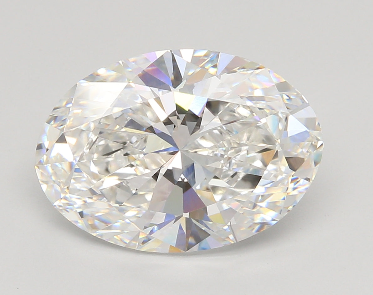 5.56 Carat Oval Shaped, Ideal Cut, E Color, VVS2 Clarity, IGI Certified Lab Grown Diamond