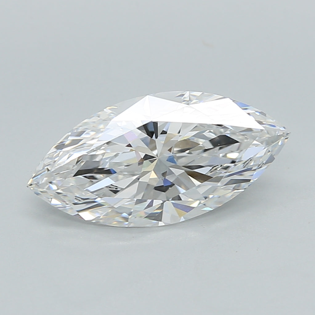 2.05 Carat Marquise Shaped, Ideal Cut, E Color, VVS2 Clarity, IGI Certified Lab Grown Diamond