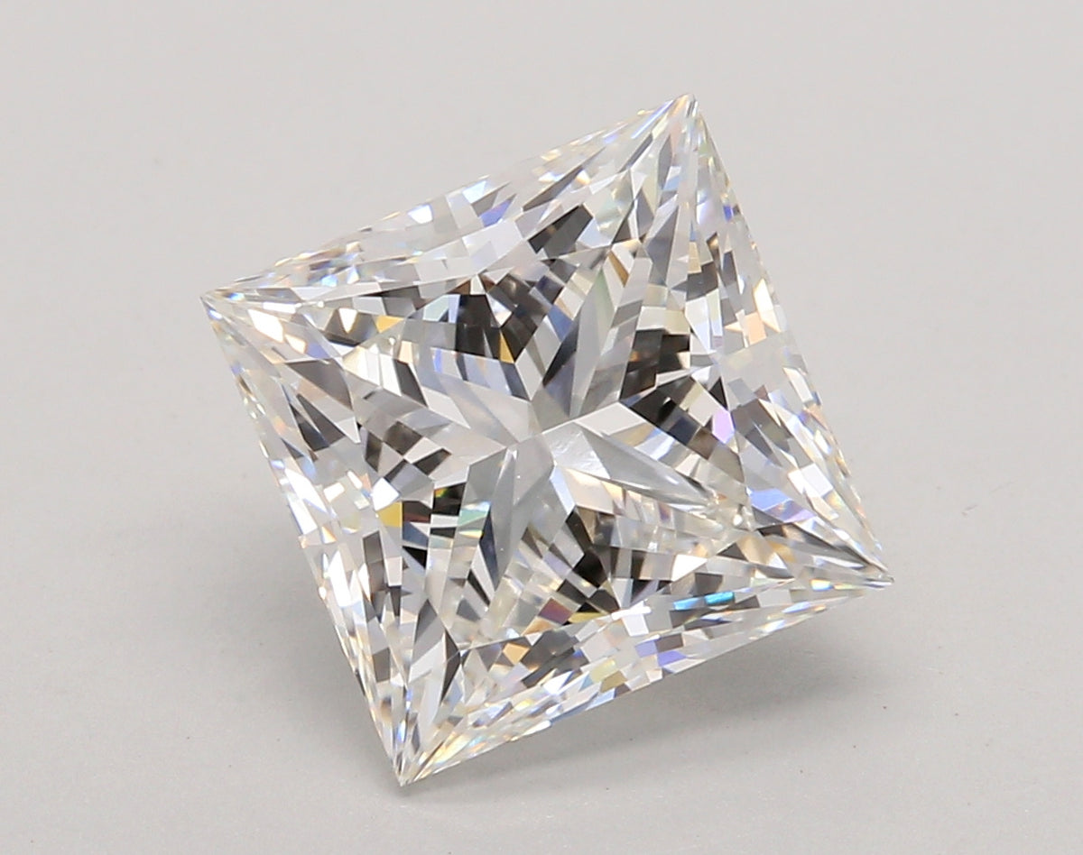 5.03 Carat Princess Shaped, Ideal Cut, F Color, VS1 Clarity, IGI Certified Lab Grown Diamond