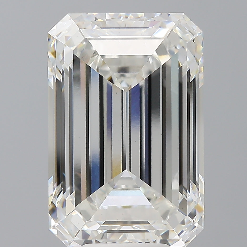 9.59 Carat Emerald Shaped, Ideal Cut, F Color, VS1 Clarity, IGI Certified Lab Grown Diamond