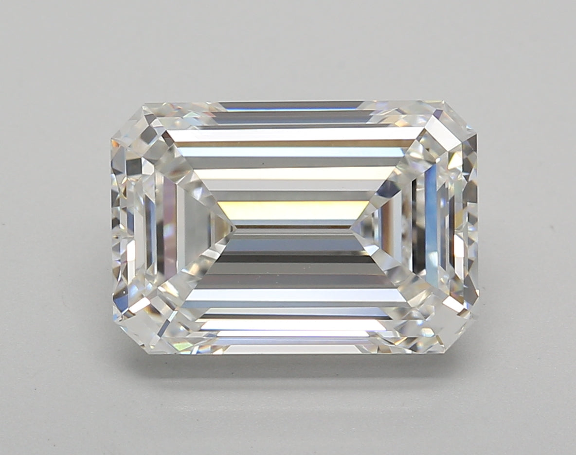 5.01 Carat Emerald Shaped, Excellent Cut, F Color, VVS2 Clarity, IGI Certified Lab Grown Diamond