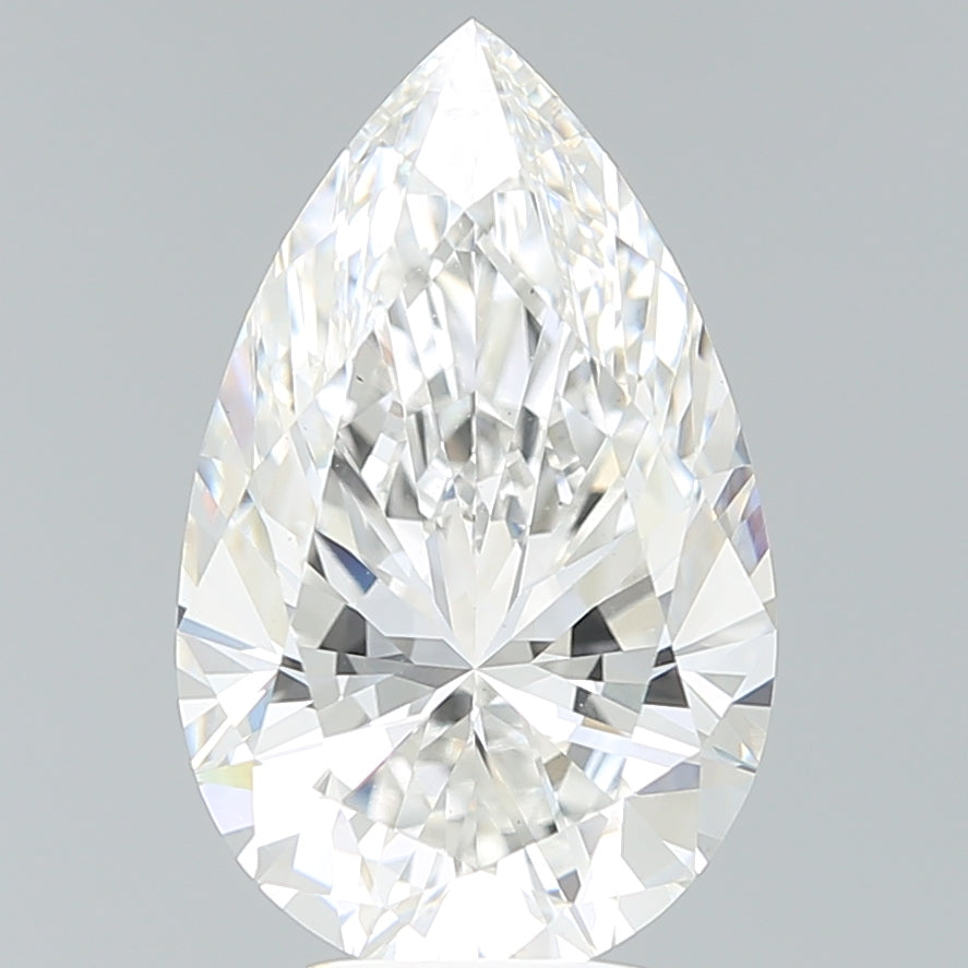 5.57 Carat Pear Shaped, Ideal Cut, F Color, VS1 Clarity, IGI Certified Lab Grown Diamond