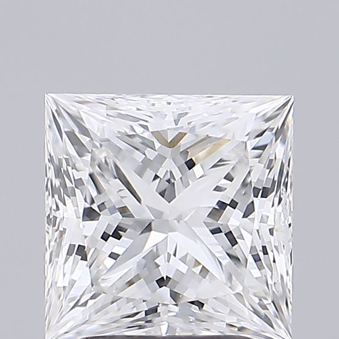2.10 Carat Princess Shaped, Ideal Cut, D Color, VVS2 Clarity, IGI Certified Lab Grown Diamond