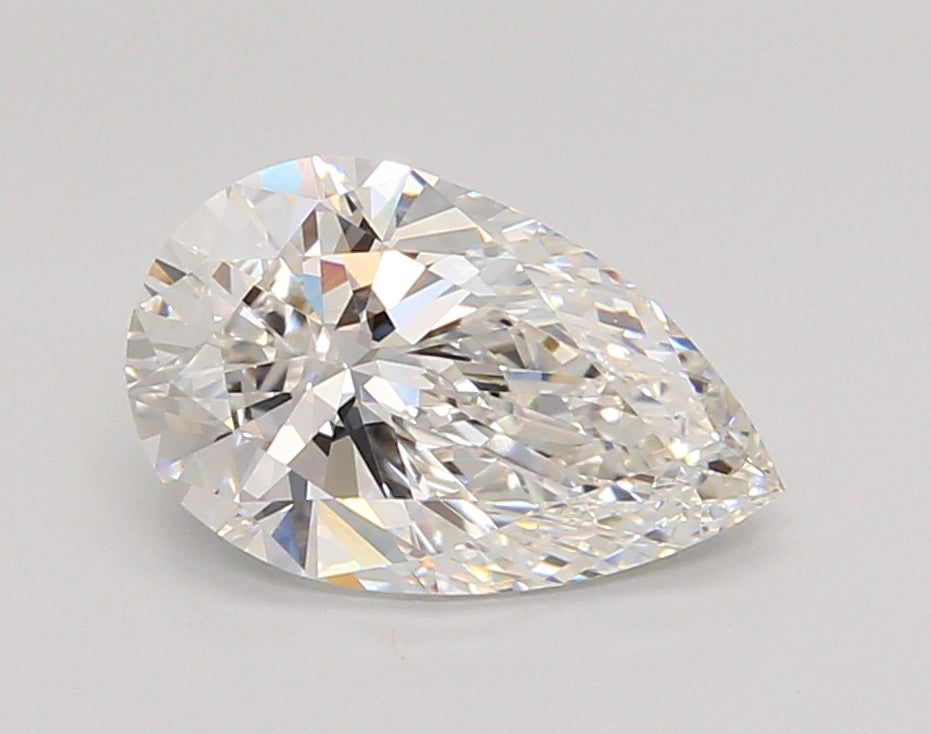 2.06 Carat Pear Shaped, Ideal Cut, F Color, VVS1 Clarity, IGI Certified Lab Grown Diamond