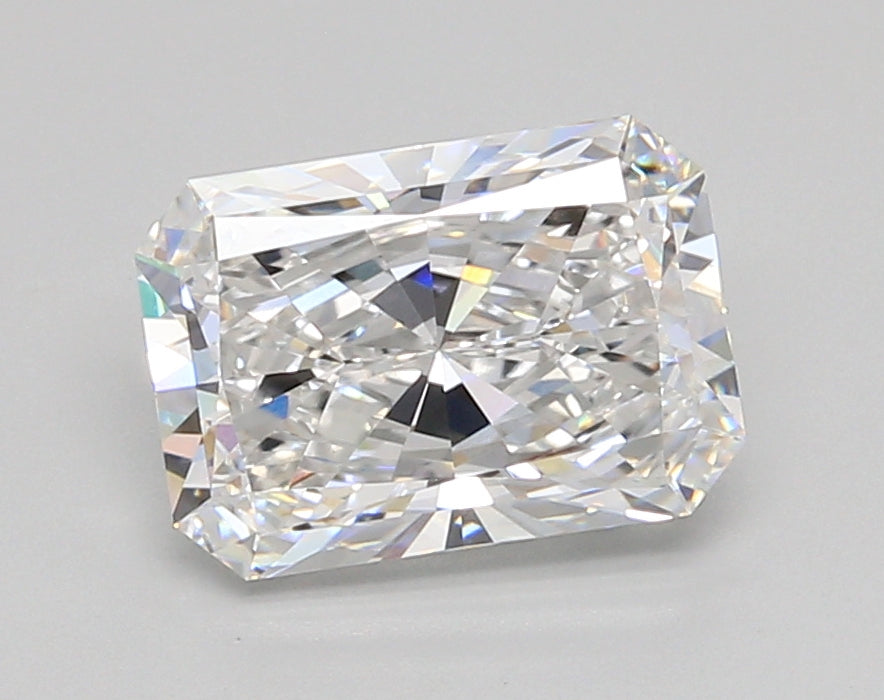 2.55 Carat Radiant Shaped, Ideal Cut, E Color, VVS2 Clarity, IGI Certified Lab Grown Diamond