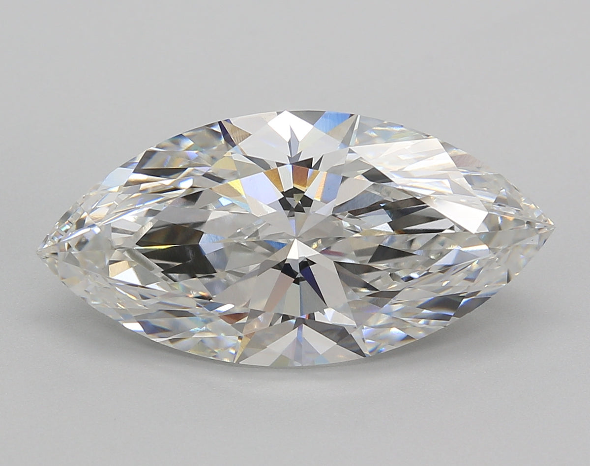 6.02 Carat Marquise Shaped, Excellent Cut, F Color, VVS2 Clarity, IGI Certified Lab Grown Diamond
