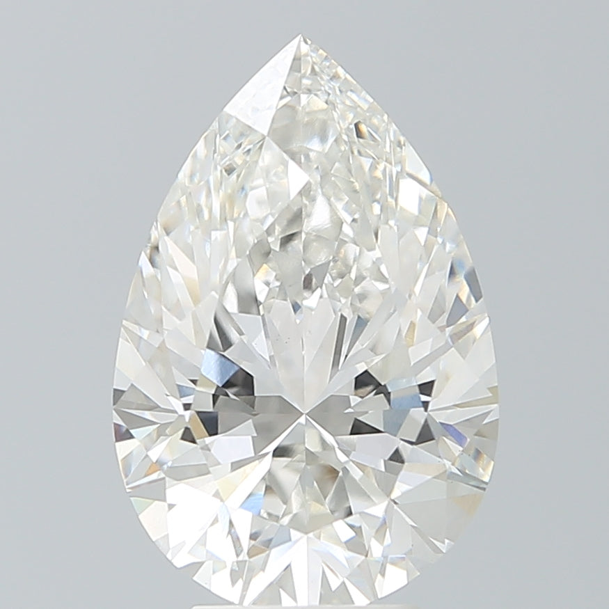 5.44 Carat Pear Shaped, Excellent Cut, F Color, VS1 Clarity, IGI Certified Lab Grown Diamond