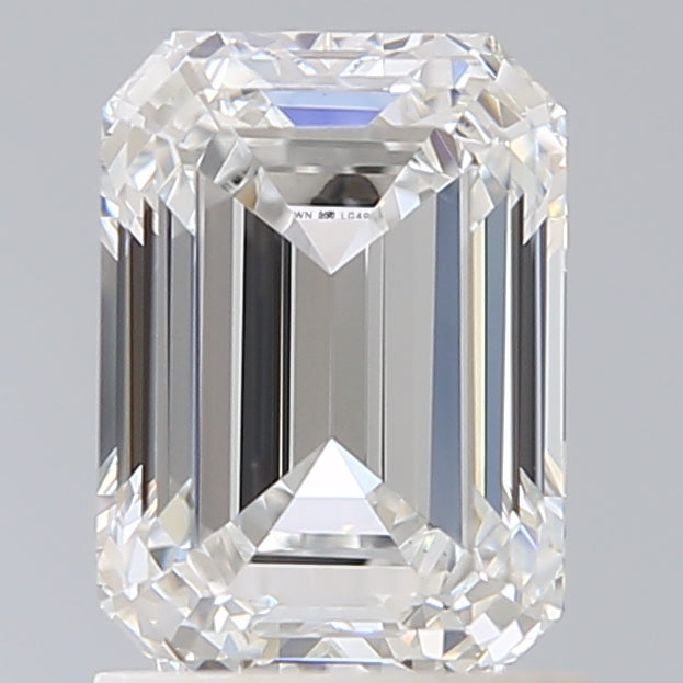 1.60 Carat Emerald Shaped, Ideal Cut, E Color, VVS2 Clarity, IGI Certified Lab Grown Diamond
