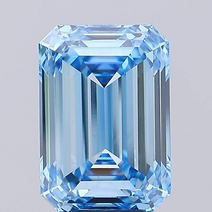 6.08 Carat Emerald Shaped, Ideal Cut, VVS2 Clarity, IGI Certified Lab Grown Diamond