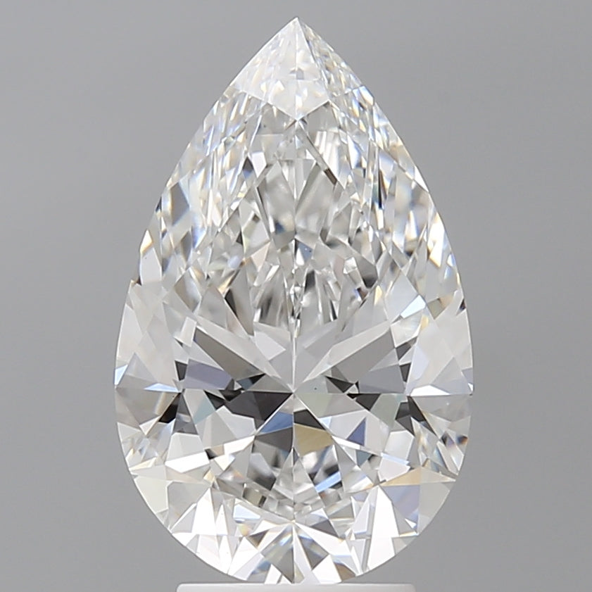4.10 Carat Pear Shaped, Ideal Cut, E Color, VVS2 Clarity, IGI Certified Lab Grown Diamond