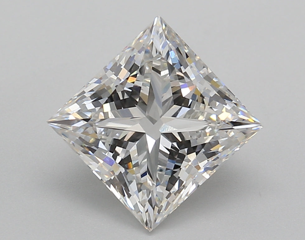 3.02 Carat Princess Shaped, Excellent Cut, F Color, VVS2 Clarity, IGI Certified Lab Grown Diamond