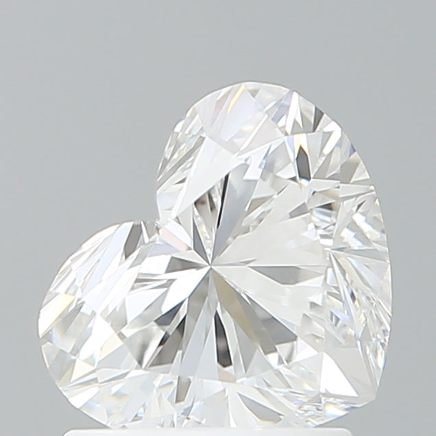 1.54 Carat Heart Shaped, Excellent Cut, D Color, VVS2 Clarity, IGI Certified Lab Grown Diamond