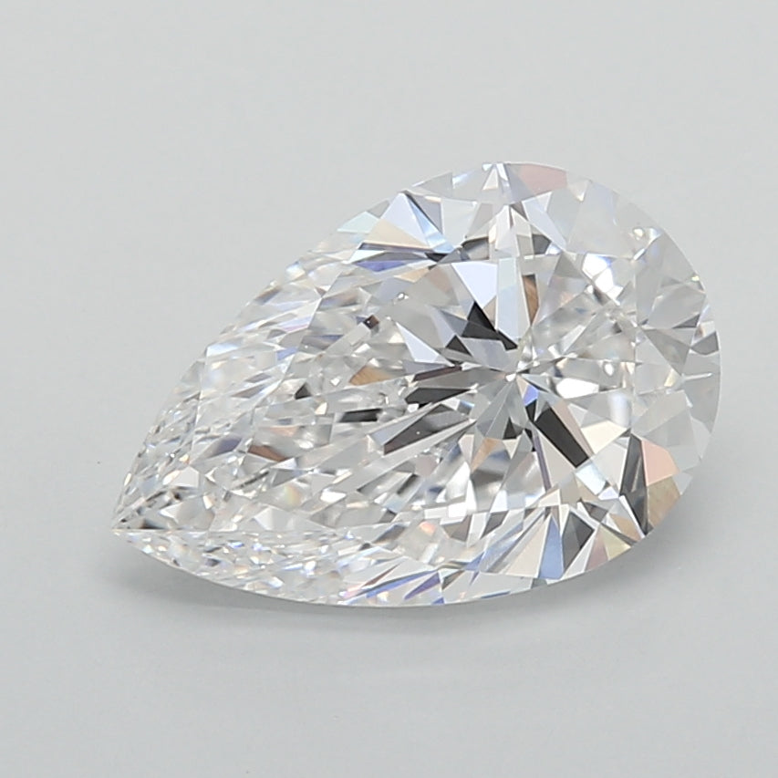 2.01 Carat Pear Shaped, Ideal Cut, D Color, VVS2 Clarity, IGI Certified Lab Grown Diamond